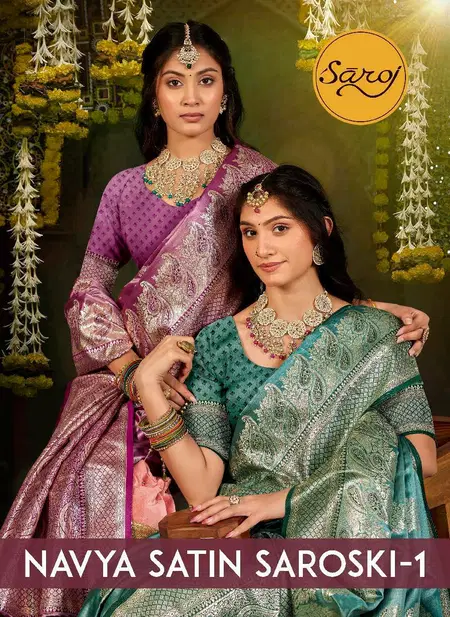 Navya Satin Saroski Vol 1 By Saroj Satin Wholesale Wedding Wear Saree In India